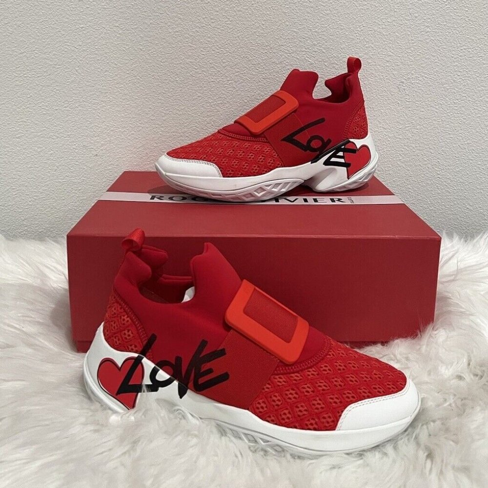 NIB Roger‎ Vivier Viv Run Lovely Buckle Very Skate Technical Fabric Sneaker 39.5